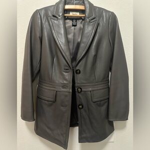 Neiman Marcus Charcoal Leather Jacket 100% Lamb leather